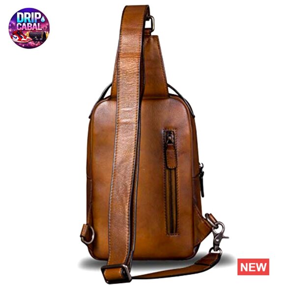 Genuine Leather Sling Backpack Crossbody Bag Adjustable Strap main image 4